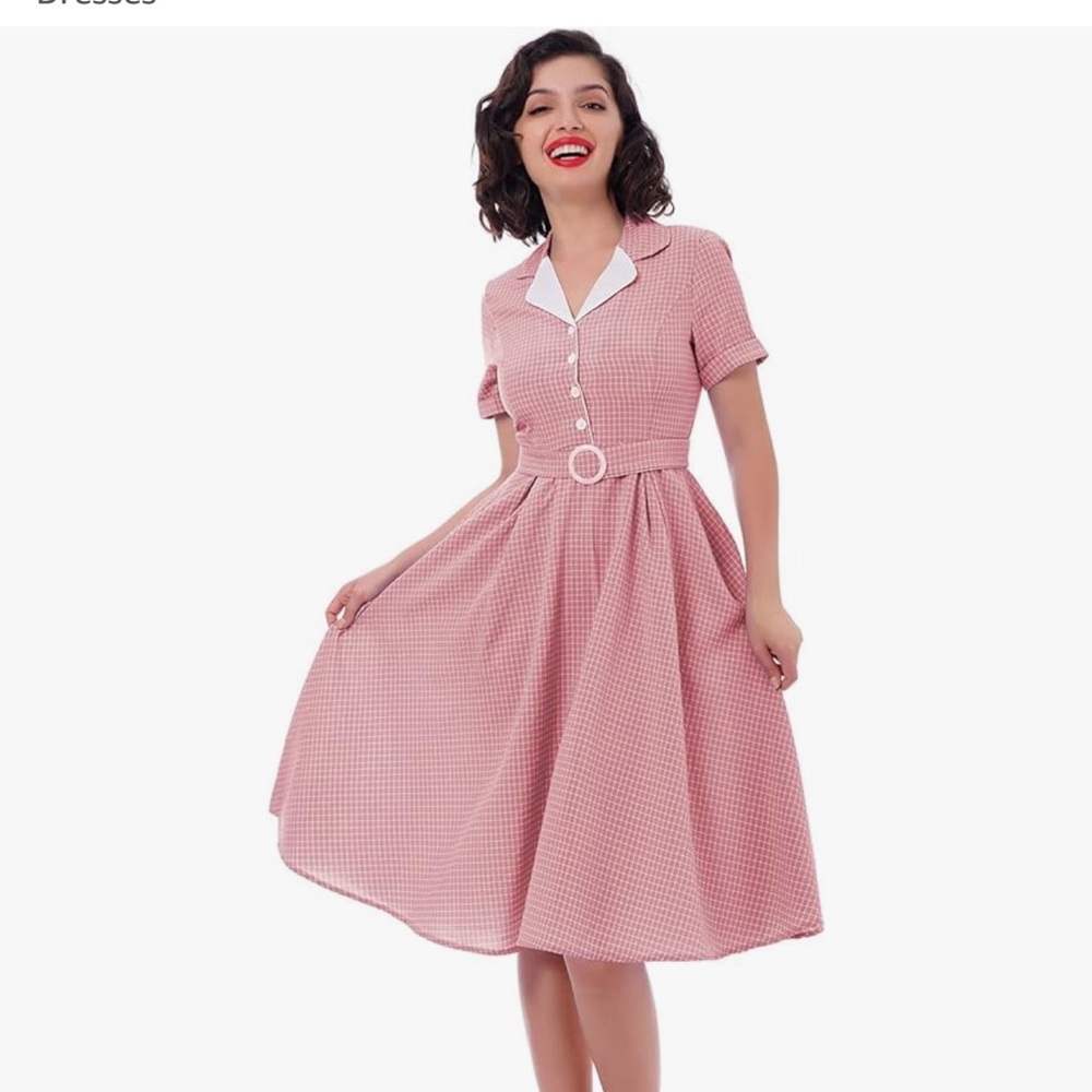 Classic Pink Gingham Dress